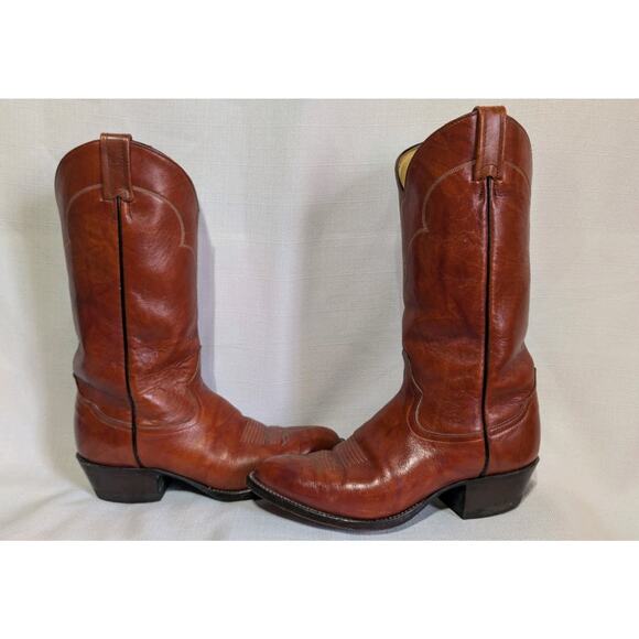 VINTAGE USA TONY LAMA BROWN Leather BOOTS SIZE 8D WESTERN ENGINEER Trail Boss - Picture 7 of 12